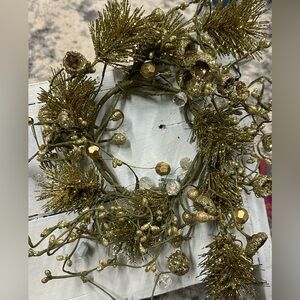 Gold Holiday candle wreath